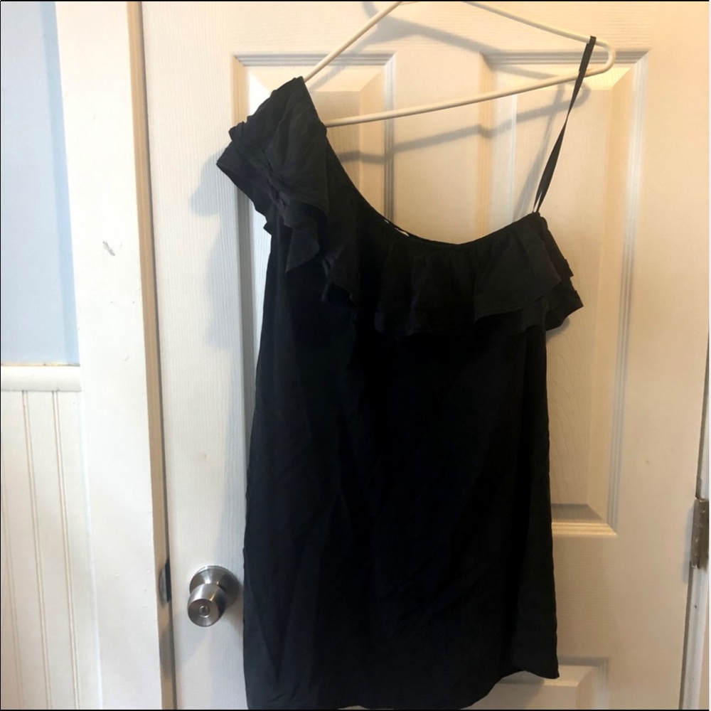 JOIE BLACK ONE SHOULDER MINI DRESS IN SIZE MEDIUM